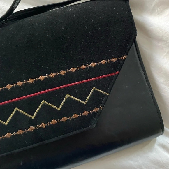 VINTAGE Sant’ Andrea Black Envelope Clutch Purse *boutique* - Picture 3 of 12